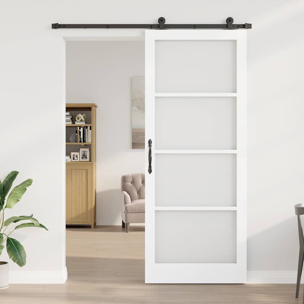 vidaXL Συρόμενη Πόρτα ORKDAL 93 x 232 εκ. Μασίφ ξύλο πεύκου και γυαλί