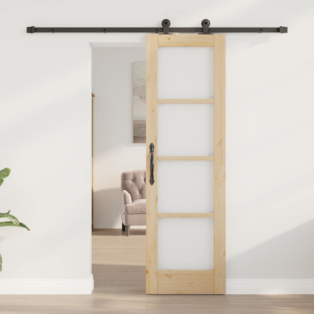 vidaXL Συρόμενη Πόρτα ORKDAL 61 x 198,5 εκ. Φυσικό και Μαύρο