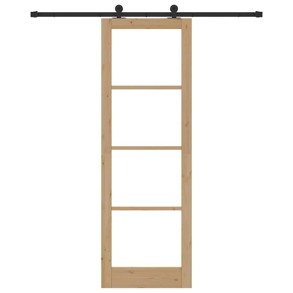 vidaXL Συρόμενη Πόρτα ORKDAL Καφέ 78 x 232 cm Ξύλο και μέταλλο