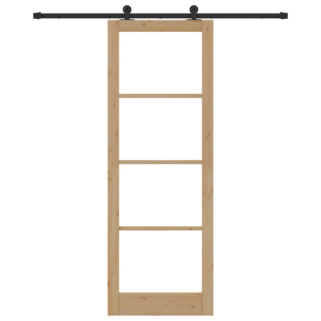 vidaXL Συρόμενη Πόρτα ORKDAL Καφέ 83 x 232 εκ. Ξύλο και μέταλλο