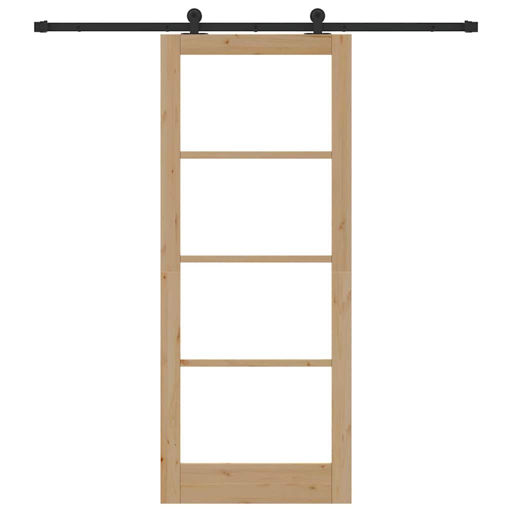 vidaXL Συρόμενη Πόρτα ORKDAL Καφέ 86 x 211 cm Ξύλο και μέταλλο