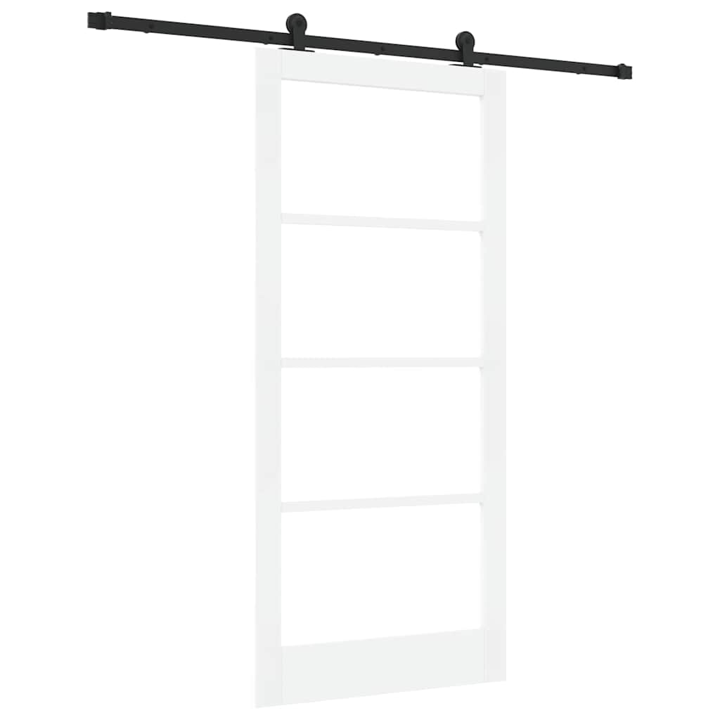 vidaXL Συρόμενη Πόρτα ORKDAL 93 x 202 cm Μασίφ ξύλο πεύκου και γυαλί