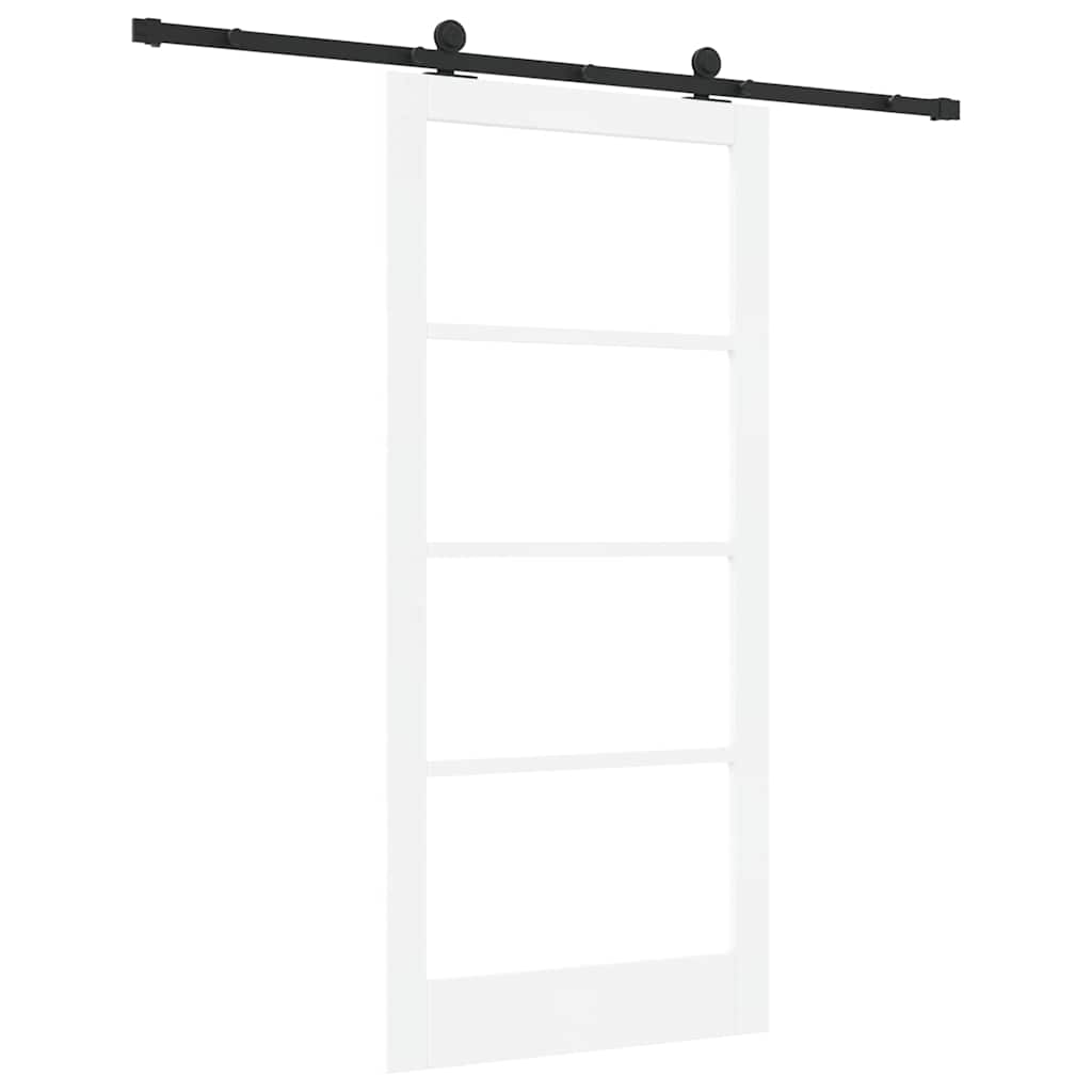 vidaXL Συρόμενη Πόρτα ORKDAL 93 x 202 cm Μασίφ ξύλο πεύκου και γυαλί