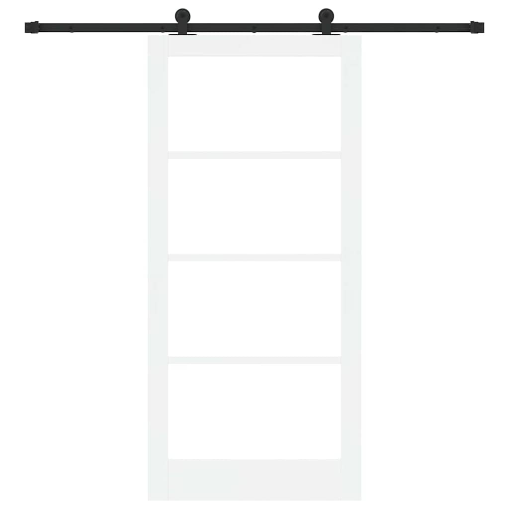 vidaXL Συρόμενη Πόρτα ORKDAL 93 x 202 cm Μασίφ ξύλο πεύκου και γυαλί