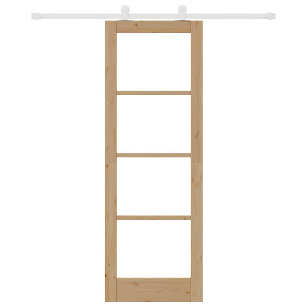 vidaXL Συρόμενη Πόρτα με Σετ Υλικών 'ORKDAL' Μασίφ Ξύλο & Γυαλί