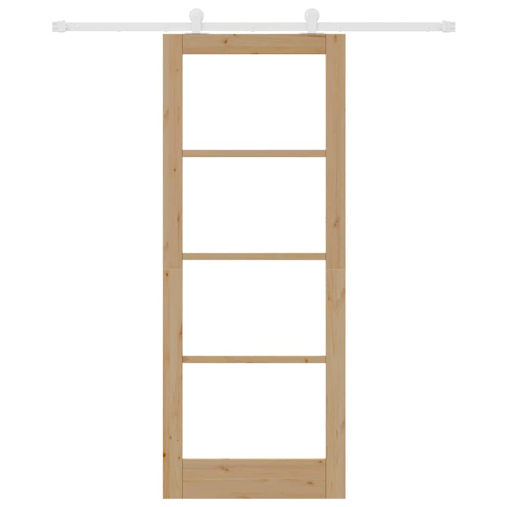 Συρόμενη Πόρτα vidaXL με Σετ Εξαρτημάτων 'ORKDAL' Μασίφ Ξύλο & Γυαλί