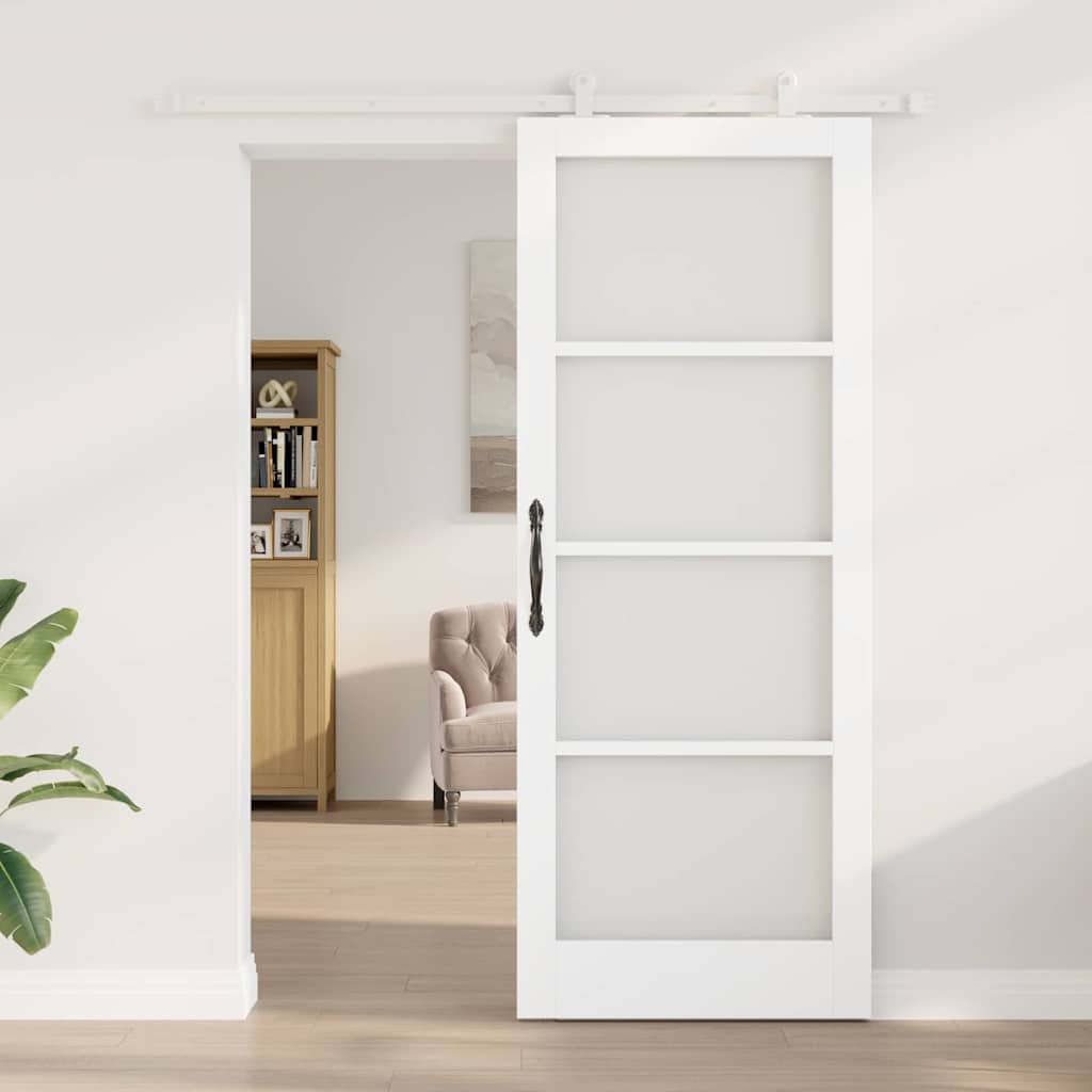 vidaXL Συρόμενη Πόρτα ORKDAL 83 x 211 εκ. Μασίφ ξύλο πεύκου και γυαλί