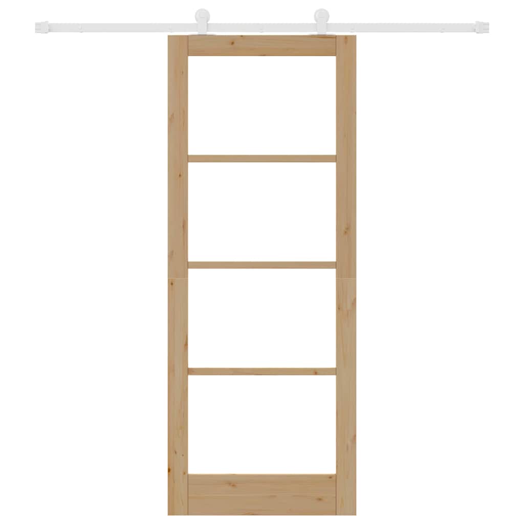 vidaXL Συρόμενη Πόρτα ORKDAL Καφέ 83 x 211 εκ. Ξύλο και μέταλλο