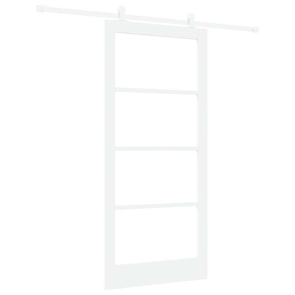 vidaXL Συρόμενη Πόρτα ORKDAL 93 x 202 cm Μασίφ ξύλο πεύκου και γυαλί