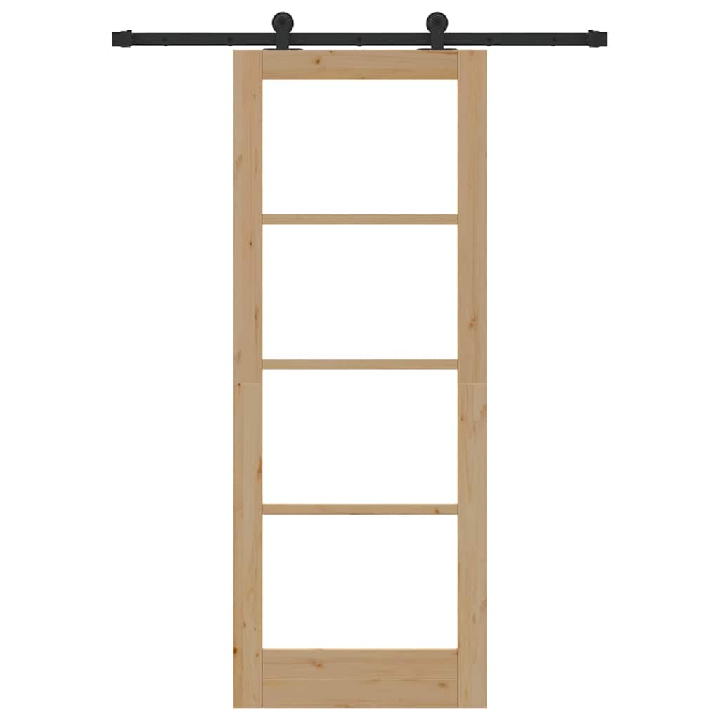 vidaXL Συρόμενη Πόρτα ORKDAL Καφέ 78 x 202 εκ. Ξύλο και μέταλλο