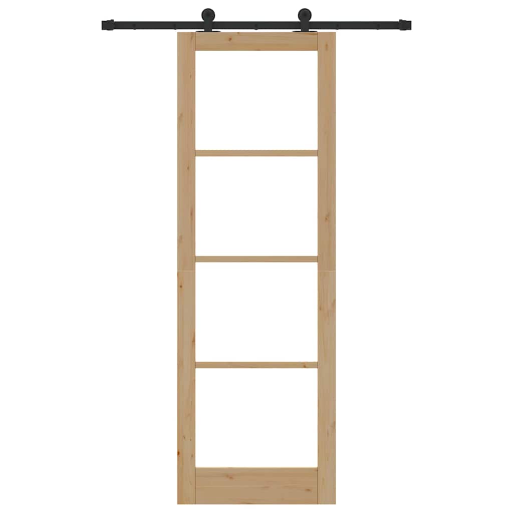 vidaXL Συρόμενη Πόρτα ORKDAL Καφέ 78 x 232 cm Ξύλο και μέταλλο