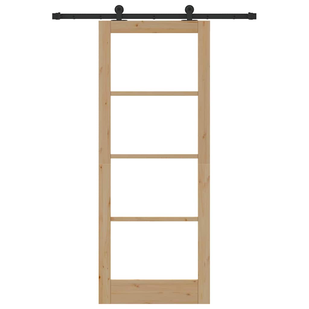 vidaXL Συρόμενη Πόρτα ORKDAL Καφέ 83 x 211 εκ. Ξύλο και μέταλλο