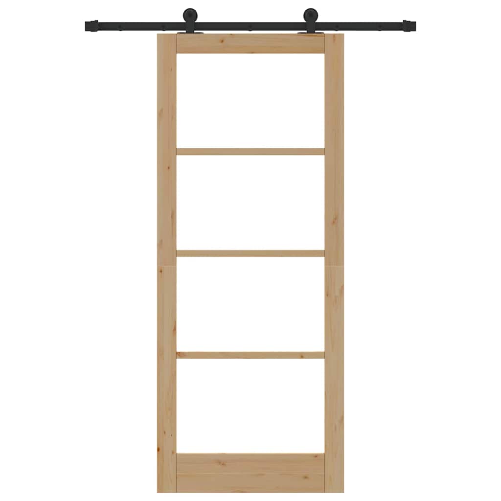 vidaXL Συρόμενη Πόρτα ORKDAL Καφέ 86 x 211 cm Ξύλο και μέταλλο