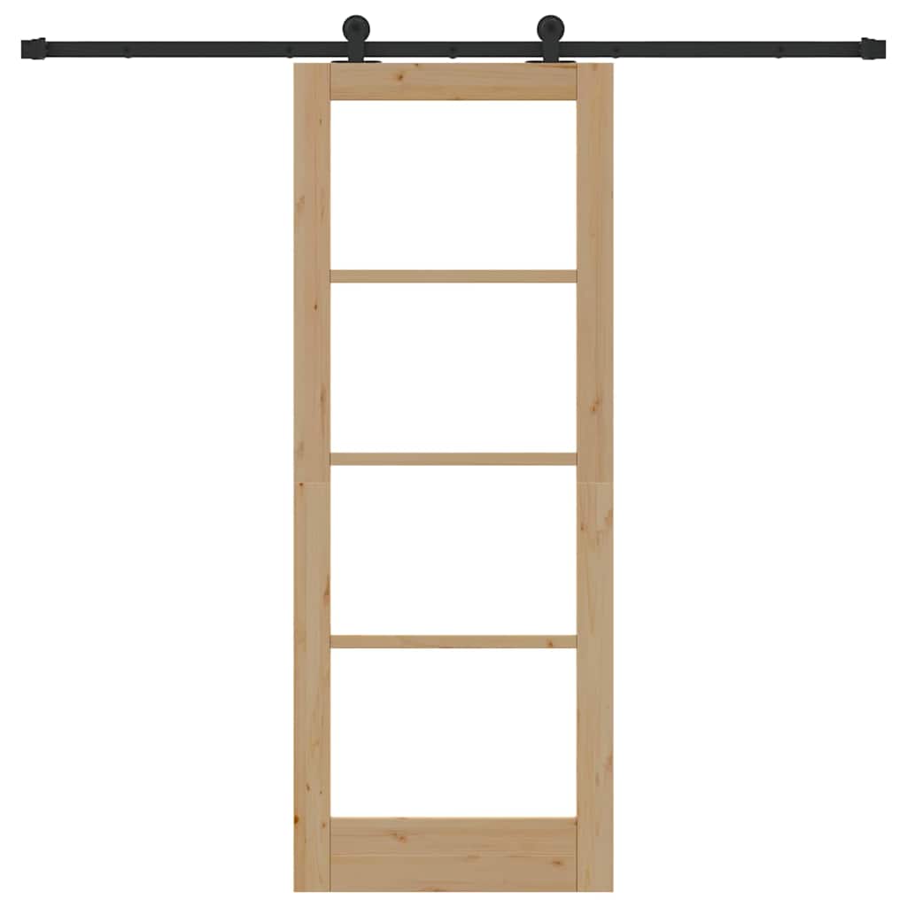 vidaXL Συρόμενη Πόρτα ORKDAL Καφέ 78 x 202 εκ. Ξύλο και μέταλλο