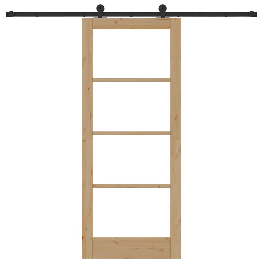 vidaXL Συρόμενη Πόρτα ORKDAL Καφέ 83 x 202 εκ. Ξύλο και μέταλλο