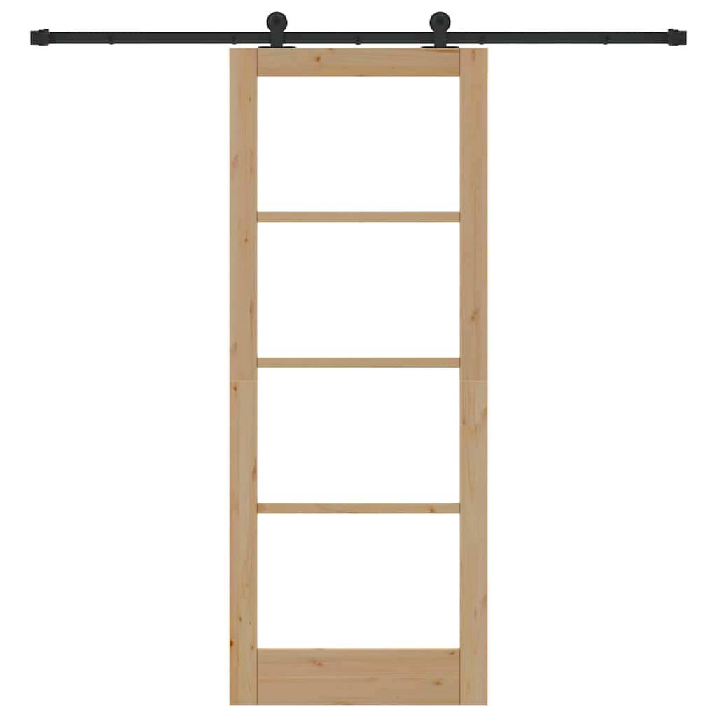 vidaXL Συρόμενη Πόρτα ORKDAL Καφέ 83 x 211 εκ. Ξύλο και μέταλλο