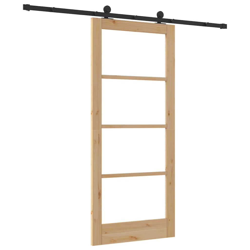 vidaXL Συρόμενη Πόρτα ORKDAL Καφέ 86 x 198.5 cm Ξύλο και μέταλλο