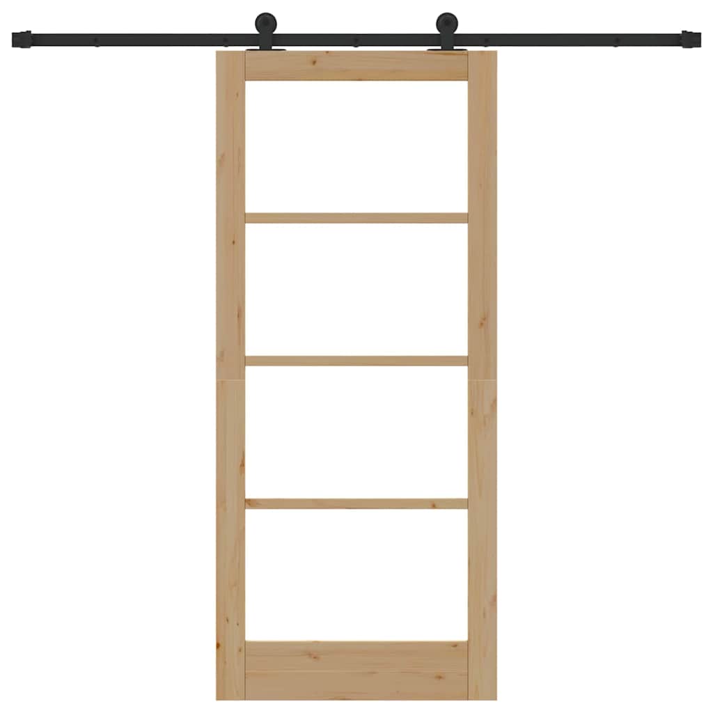 vidaXL Συρόμενη Πόρτα ORKDAL Καφέ 86 x 198.5 cm Ξύλο και μέταλλο