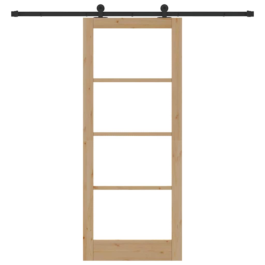 vidaXL Συρόμενη Πόρτα ORKDAL Καφέ 86 x 211 cm Ξύλο και μέταλλο