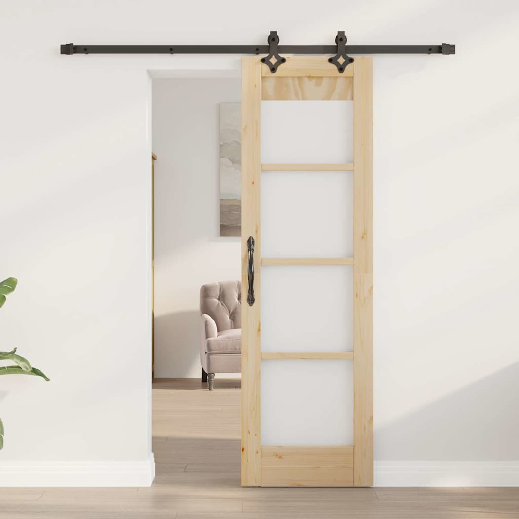 vidaXL Συρόμενη Πόρτα ORKDAL 61 x 198,5 εκ. Φυσικό και Μαύρο