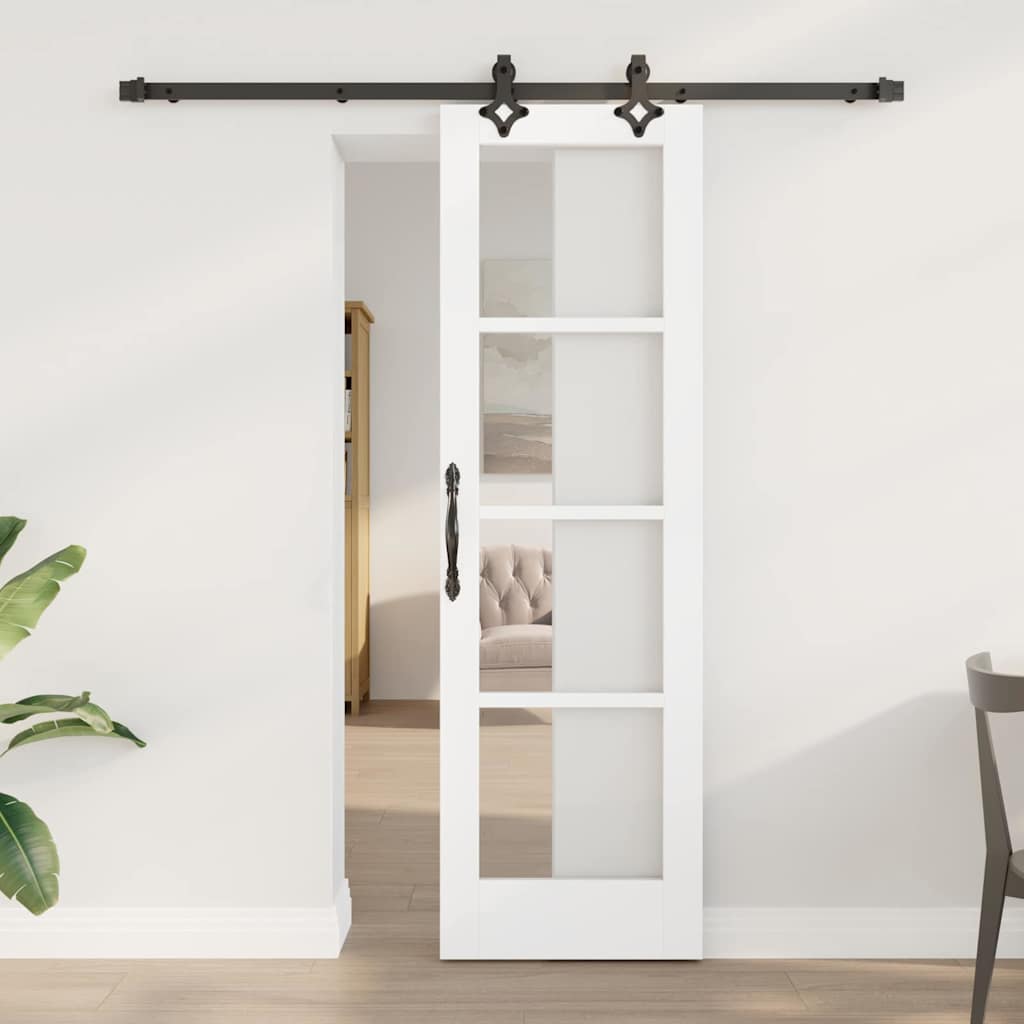 vidaXL Συρόμενη Πόρτα ORKDAL 61 x 198,5 εκ. Λευκό και Μαύρο