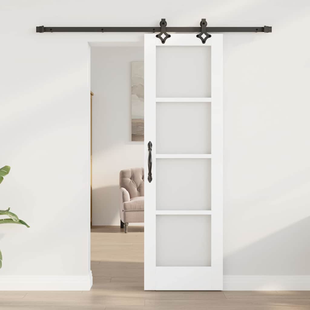vidaXL Συρόμενη Πόρτα ORKDAL 61 x 198,5 εκ. Λευκό και Μαύρο