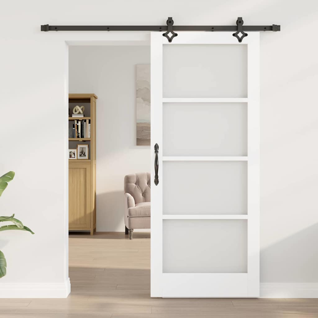 vidaXL Συρόμενη Πόρτα ORKDAL 83 x 202 εκ. Μασίφ ξύλο πεύκου και γυαλί