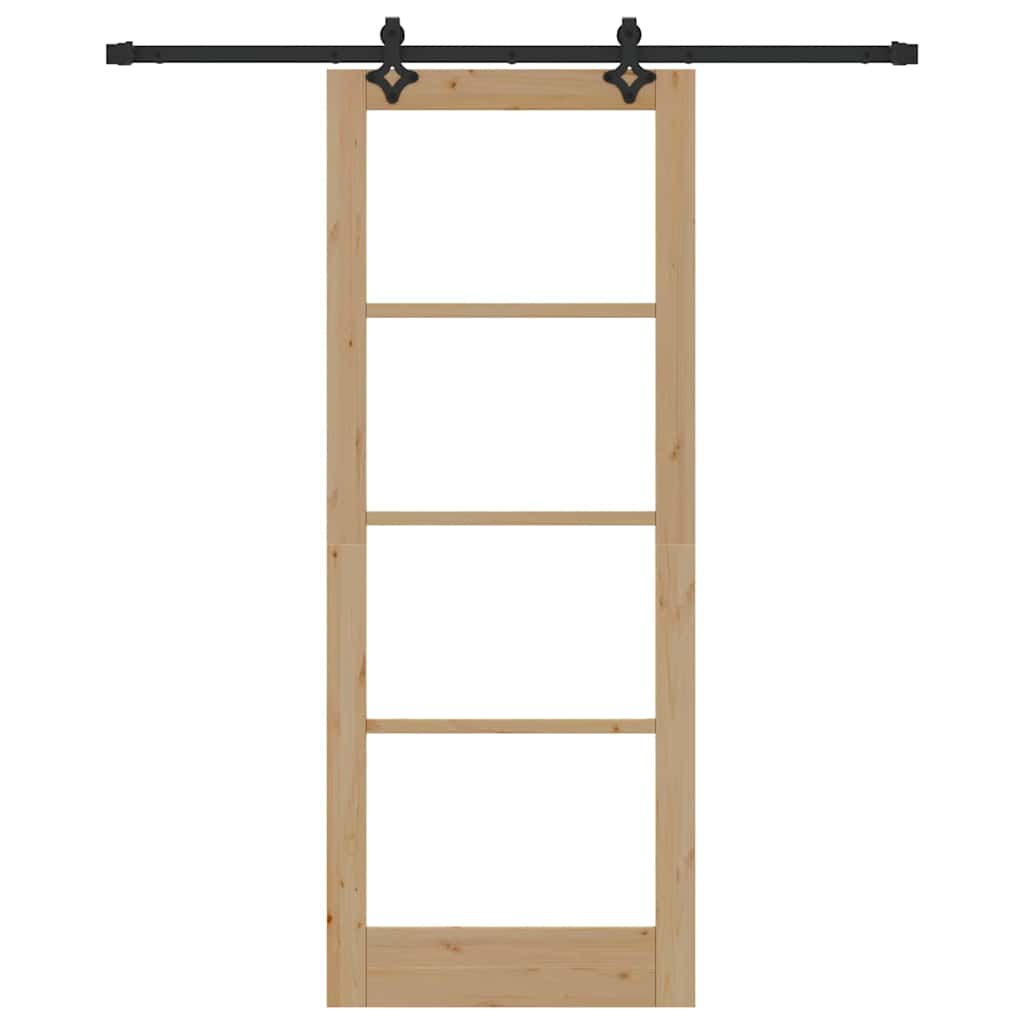 vidaXL Συρόμενη Πόρτα ORKDAL Καφέ 83 x 211 εκ. Ξύλο και μέταλλο