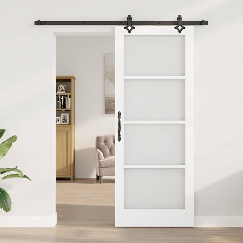 vidaXL Συρόμενη Πόρτα ORKDAL 83 x 211 εκ. Μασίφ ξύλο πεύκου και γυαλί