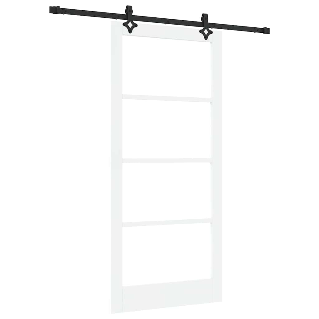 vidaXL Συρόμενη Πόρτα ORKDAL 93 x 202 cm Μασίφ ξύλο πεύκου και γυαλί