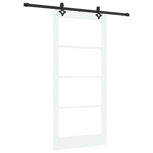 vidaXL Συρόμενη Πόρτα ORKDAL 93 x 202 cm Μασίφ ξύλο πεύκου και γυαλί