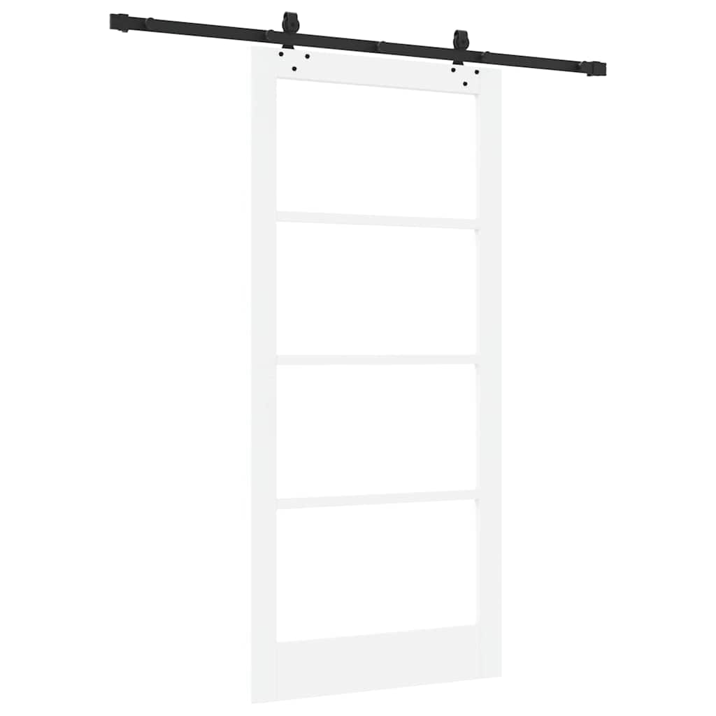 vidaXL Συρόμενη Πόρτα ORKDAL 93 x 202 cm Μασίφ ξύλο πεύκου και γυαλί