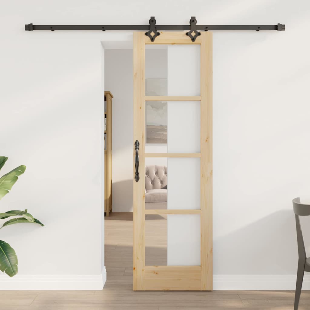 vidaXL Συρόμενη Πόρτα ORKDAL 61 x 198,5 εκ. Φυσικό και Μαύρο