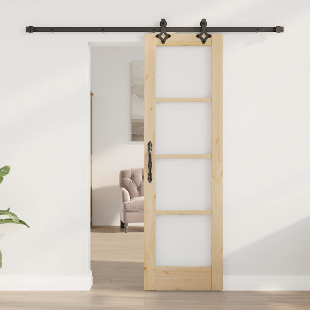 vidaXL Συρόμενη Πόρτα ORKDAL 61 x 198,5 εκ. Φυσικό και Μαύρο