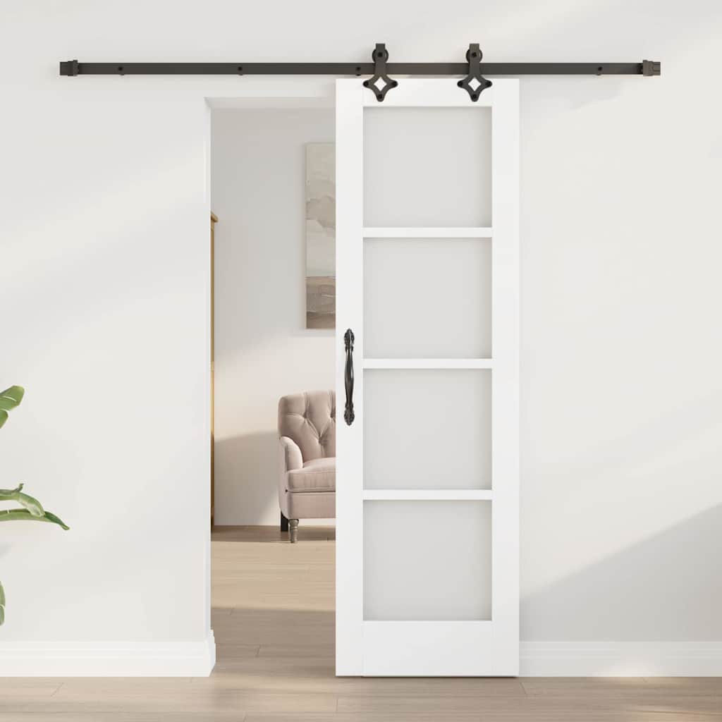 vidaXL Συρόμενη Πόρτα ORKDAL 61 x 198,5 εκ. Λευκό και Μαύρο