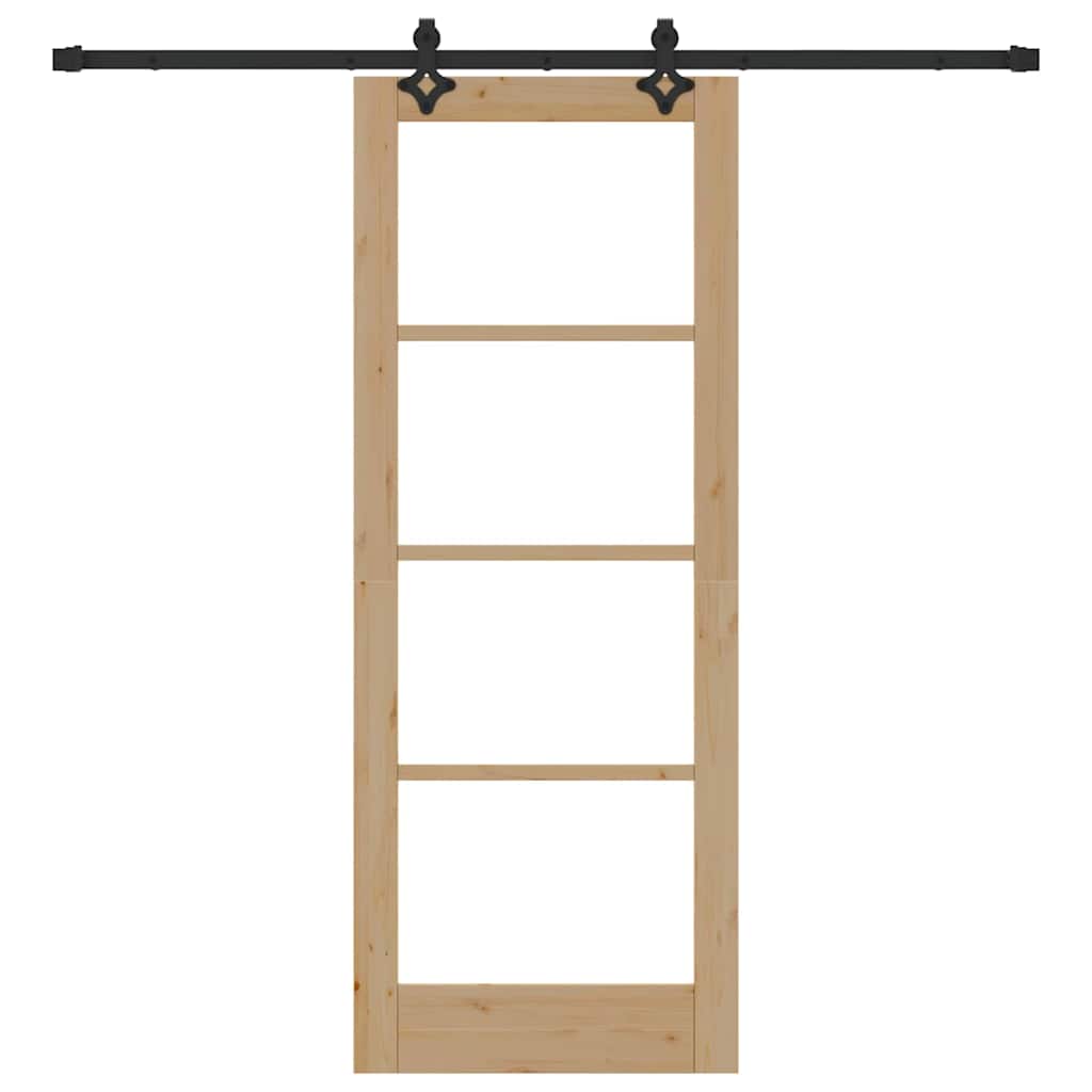 vidaXL Συρόμενη Πόρτα ORKDAL Καφέ 78 x 202 εκ. Ξύλο και μέταλλο