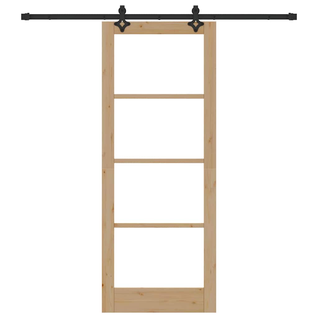 vidaXL Συρόμενη Πόρτα ORKDAL Καφέ 83 x 211 εκ. Ξύλο και μέταλλο