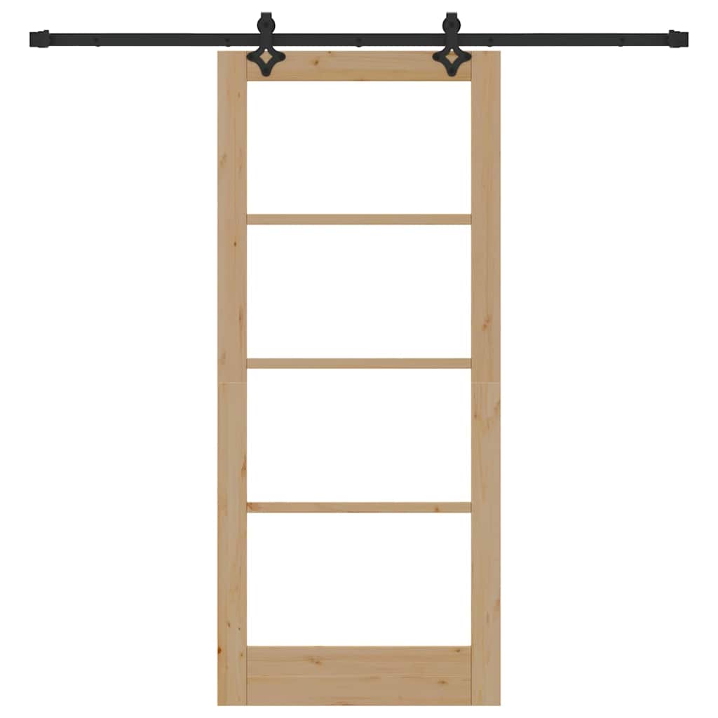 vidaXL Συρόμενη Πόρτα ORKDAL Καφέ 86 x 198.5 cm Ξύλο και μέταλλο