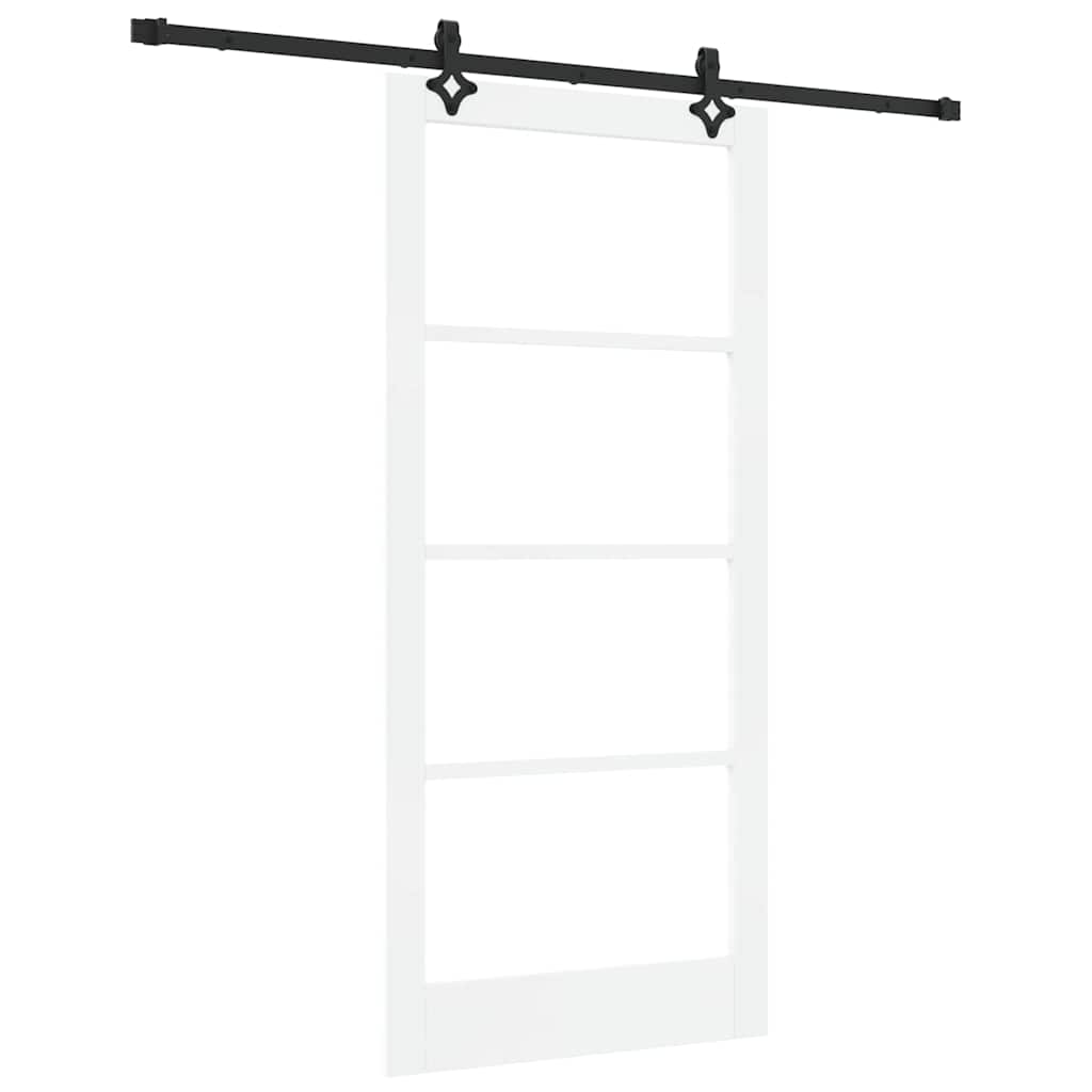 vidaXL Συρόμενη Πόρτα ORKDAL 93 x 202 cm Μασίφ ξύλο πεύκου και γυαλί