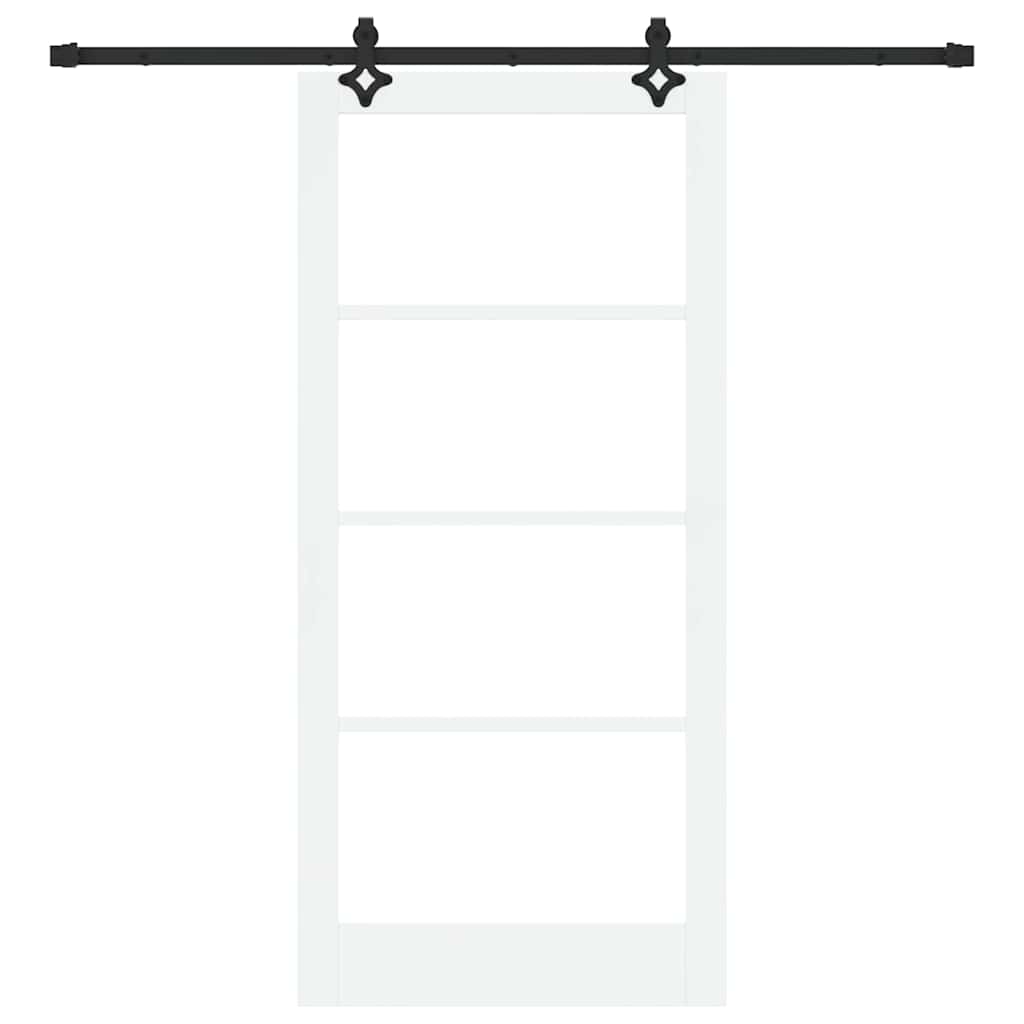 vidaXL Συρόμενη Πόρτα ORKDAL 93 x 202 cm Μασίφ ξύλο πεύκου και γυαλί