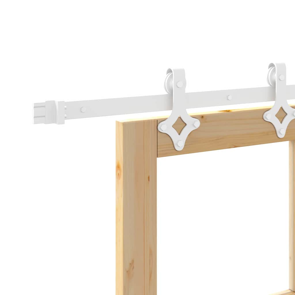 vidaXL Συρόμενη Πόρτα Καφέ 78 x 232 cm Ξύλο και μέταλλο