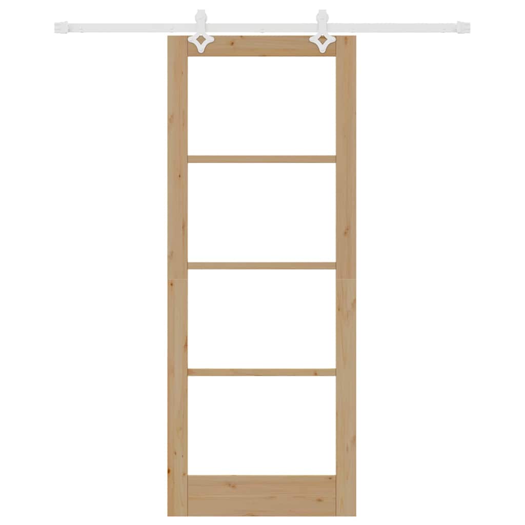 vidaXL Συρόμενη Πόρτα Καφέ 83 x 211 εκ. Ξύλο και μέταλλο