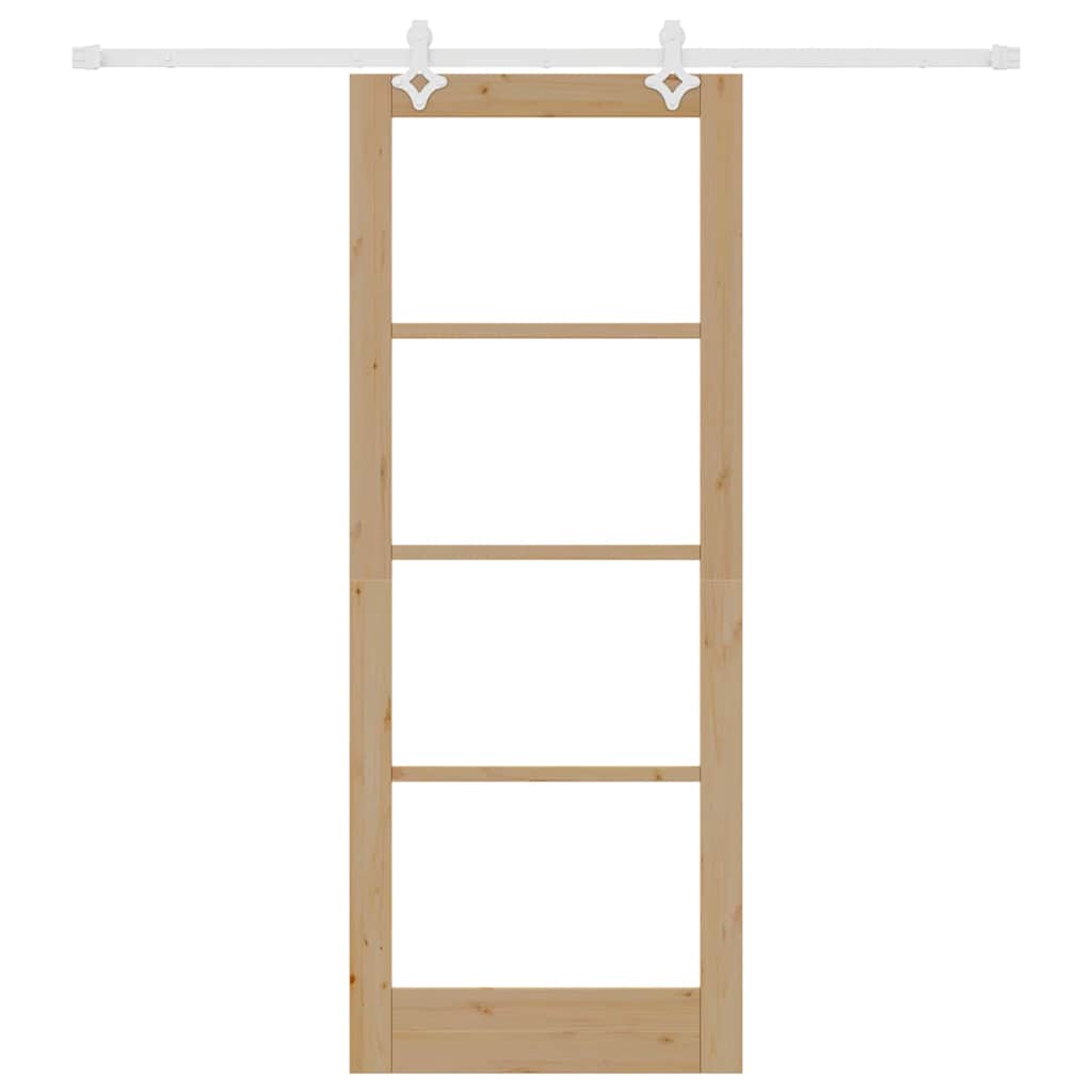 vidaXL Συρόμενη Πόρτα Καφέ 83 x 211 εκ. Ξύλο και μέταλλο