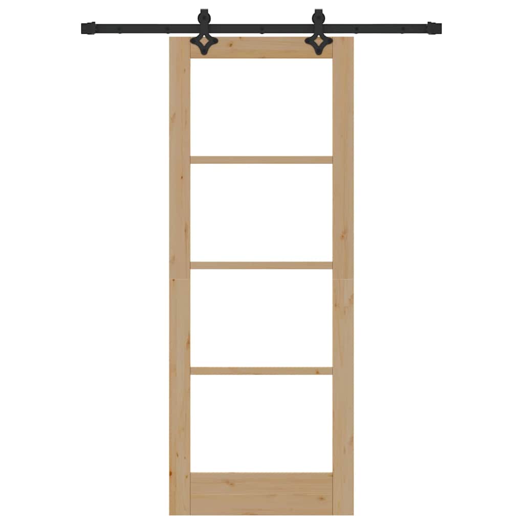 vidaXL Συρόμενη Πόρτα Άλλο Καφέ 78 x 202 εκ. Ξύλο και μέταλλο