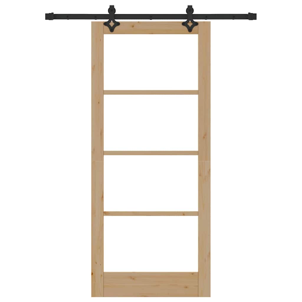 vidaXL Συρόμενη Πόρτα Άλλο Καφέ 86 x 198.5 cm Ξύλο και μέταλλο