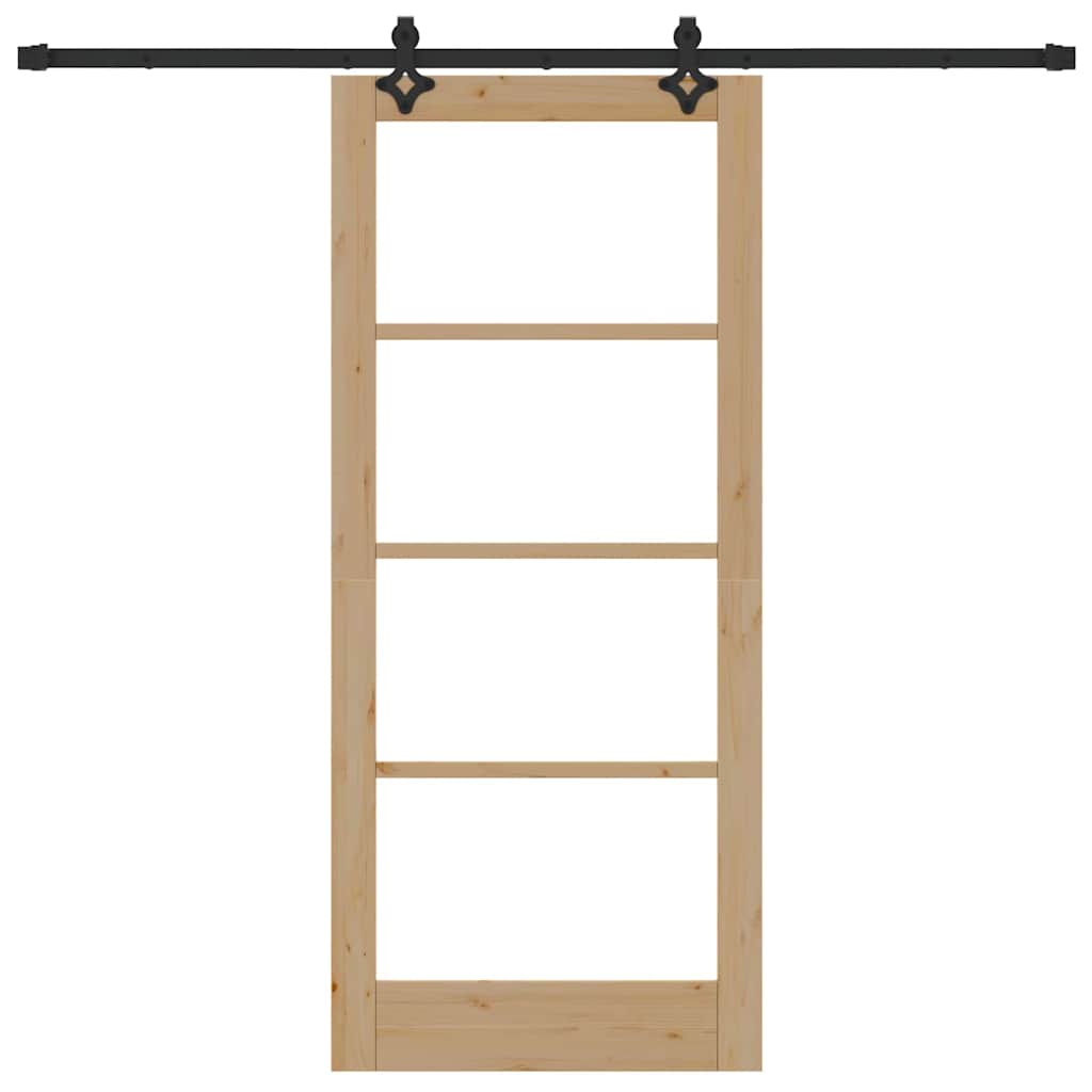 vidaXL Συρόμενη Πόρτα Άλλο Καφέ 86 x 198.5 cm Ξύλο και μέταλλο