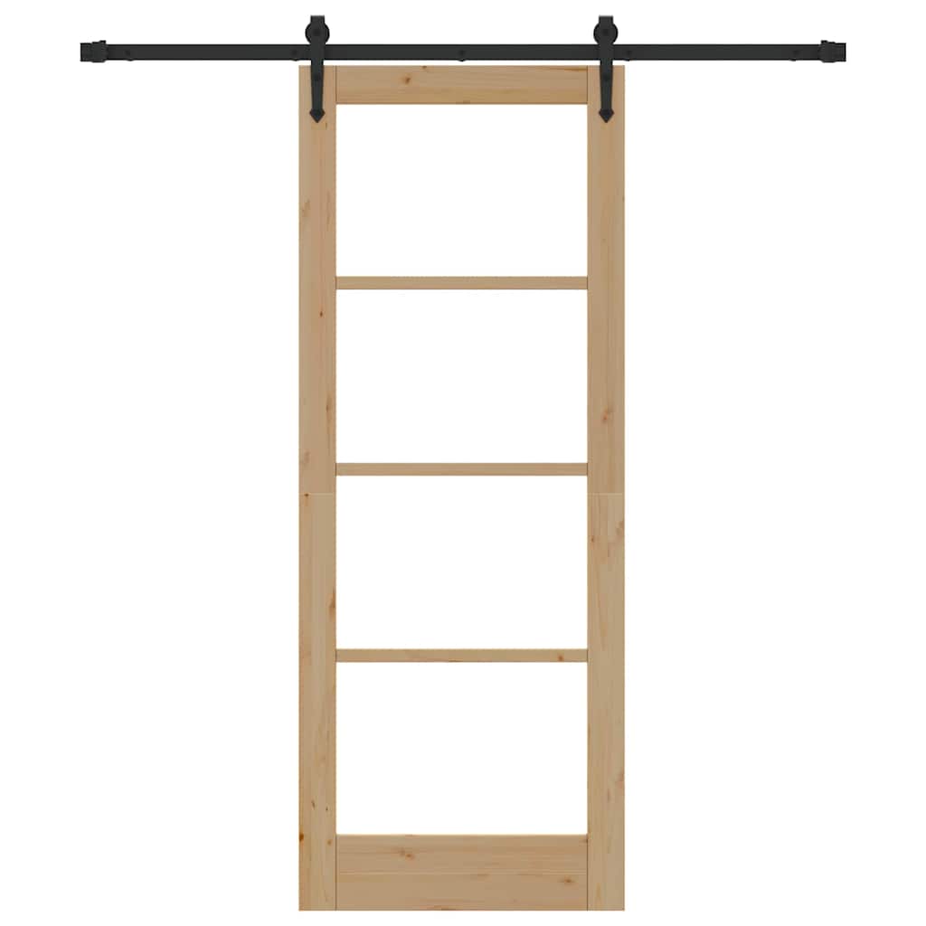 vidaXL Ολισθητή Πόρτα Καφέ 78 x 202 εκ. Ξύλο και μέταλλο