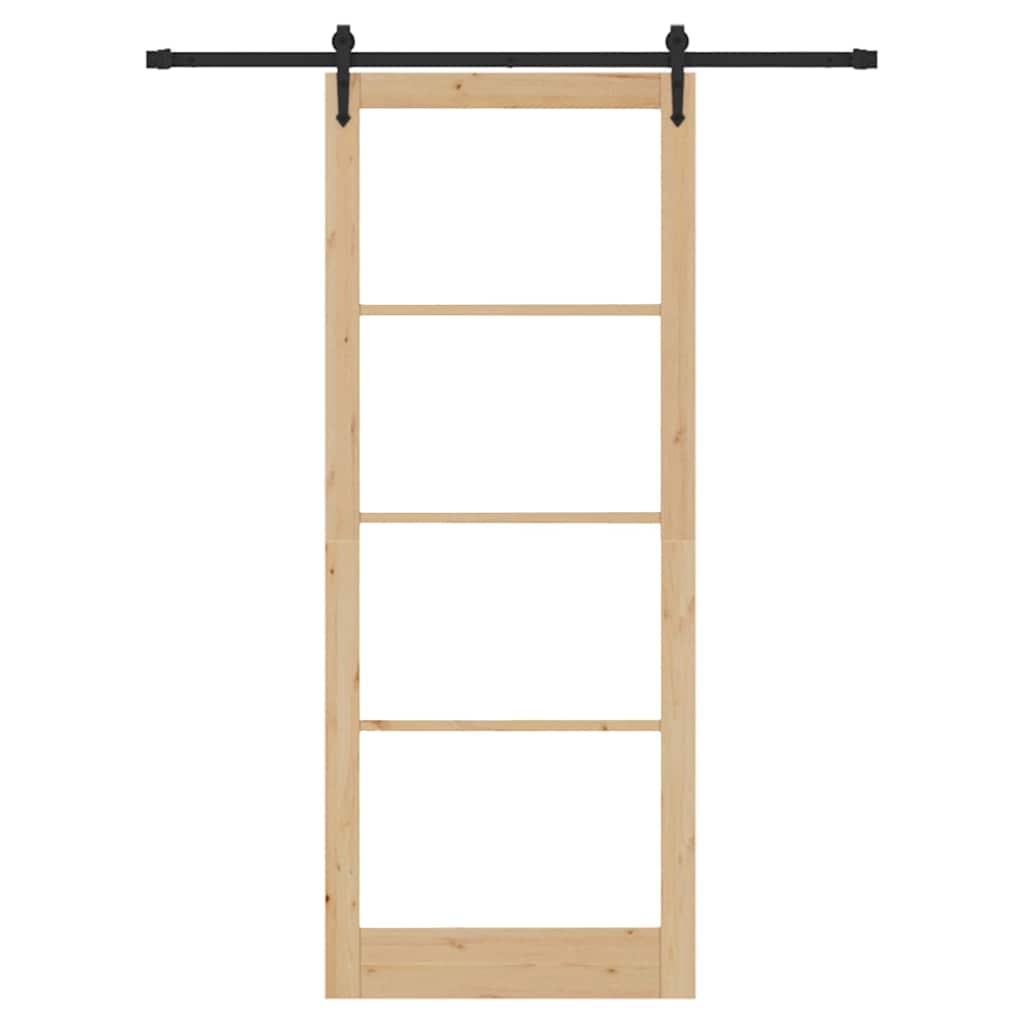 vidaXL Ολισθητή Πόρτα Καφέ 83 x 232 εκ. Ξύλο και μέταλλο