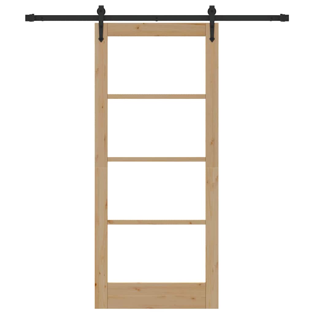 vidaXL Ολισθητή Πόρτα Καφέ 86 x 198.5 cm Ξύλο και μέταλλο