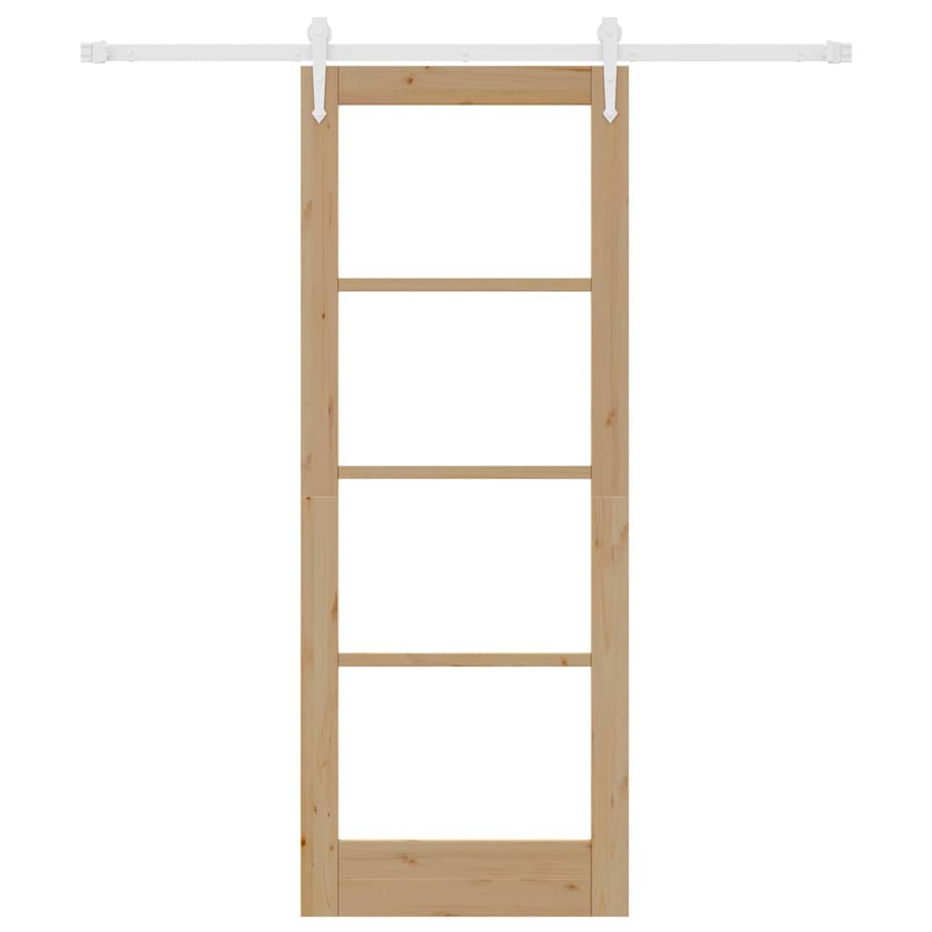 vidaXL Ολισθητή Πόρτα Καφέ 78 x 202 εκ. Ξύλο και μέταλλο